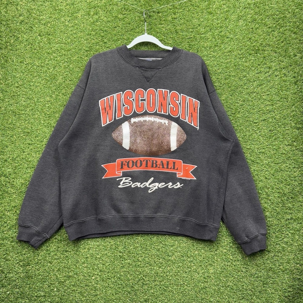 Vintage Wisconsin Badgers Sweatshirt Mens XL USA Made Salem Rose Bowl 1994